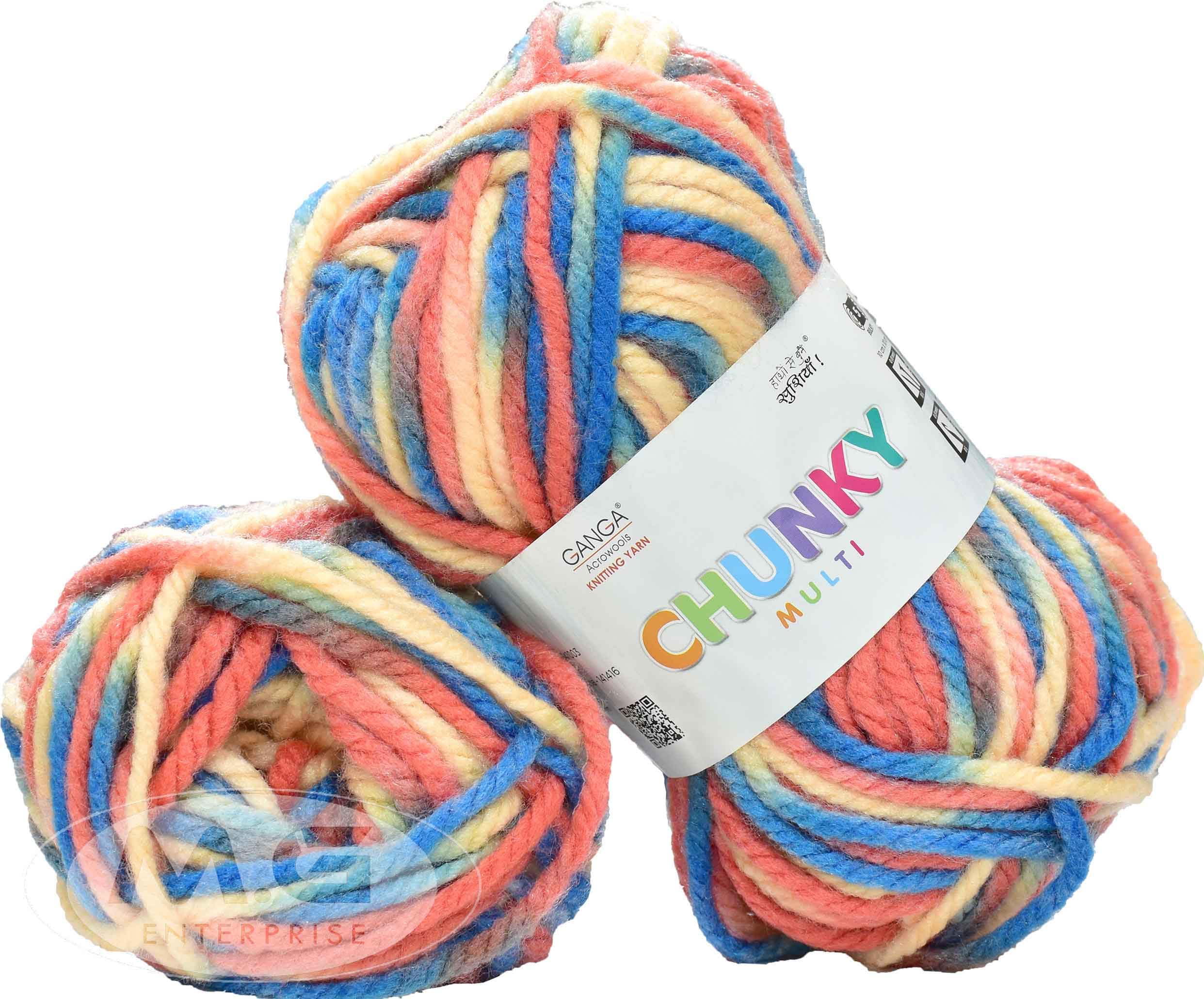 M.G ENTERPRISE Knitting Yarn Thick Chunky Wool, Chunky Multi Opal 200 GMS Best Used with Knitting Needles, Crochet Needles Wool Yarn for Knitting.-TR Art-ABAD