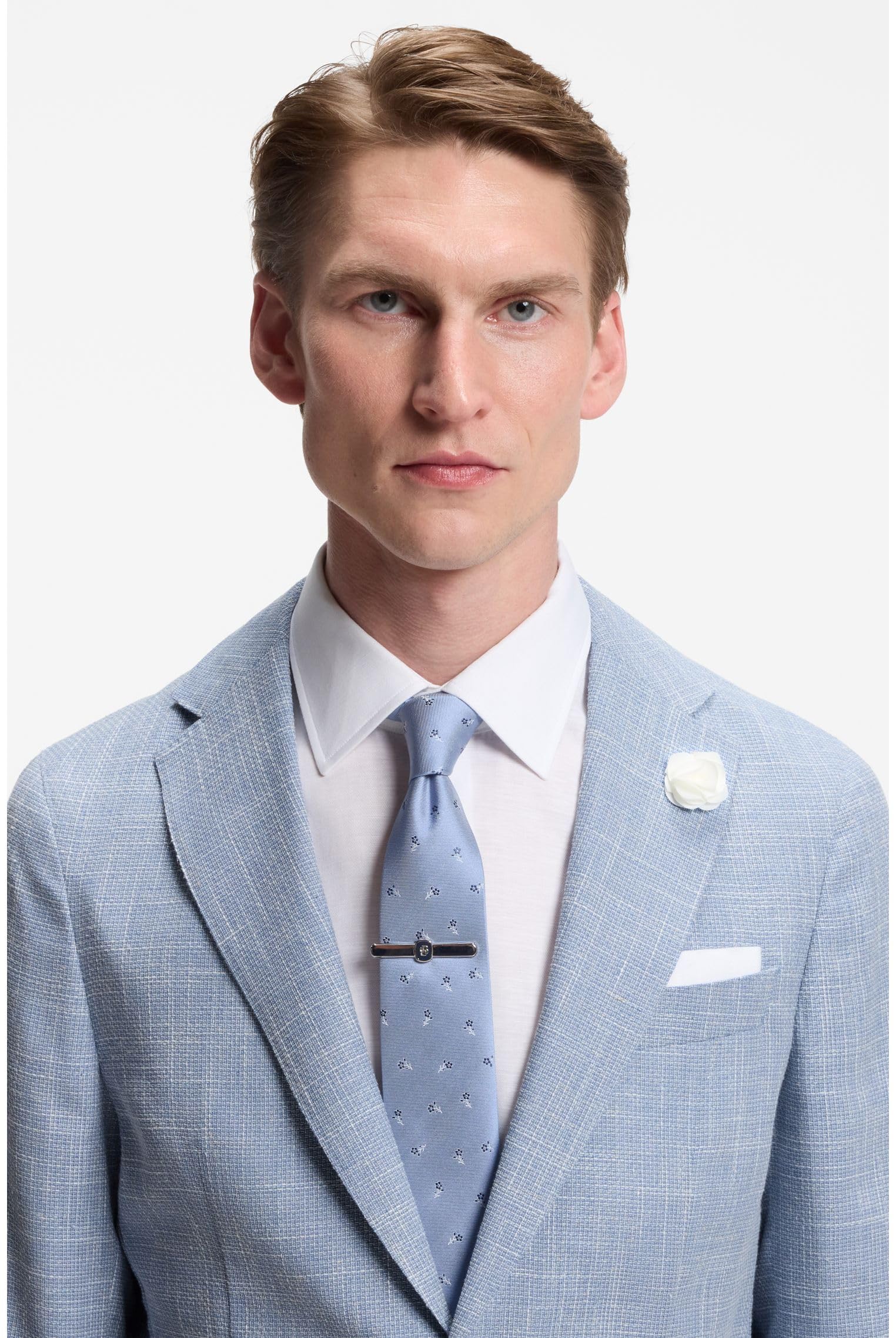BOSS Slim-fit Sakko Aus Fein Gemustertem Gewebe