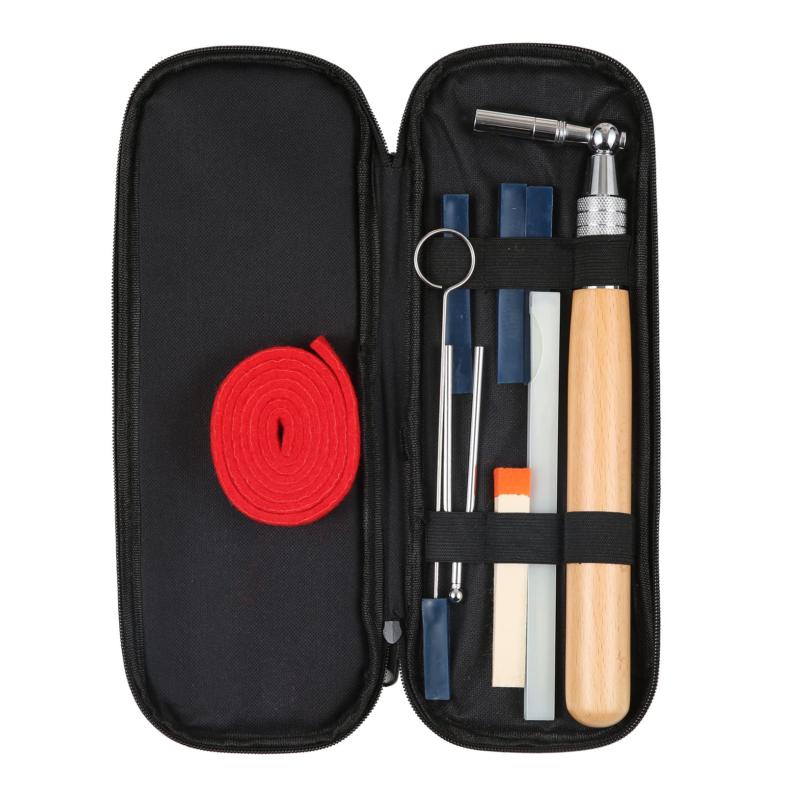 10pcs Piano Tuning Kit Professionale Tuning Tools Set di Chiave di Accordatura Manico Lungo Chiave di Sintonizzazione Gomma Muti Temperamento Striscia di Feltro per Accordatore Pianoforte con Borsa