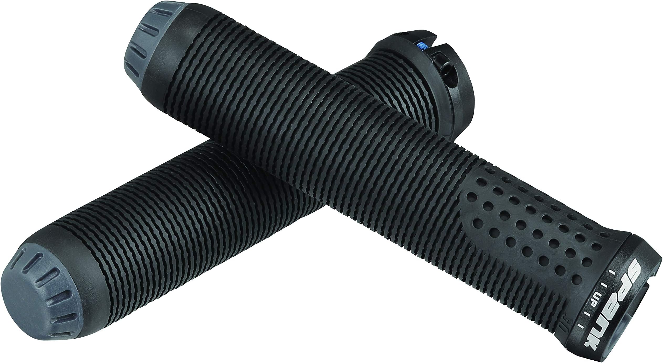 SPANK Spike Grip, Single Lock Grip, Low Profile 30mm or 33mm Diameter, Tapered bar Ends, Spank 'Human Factor' Grip Pattern
