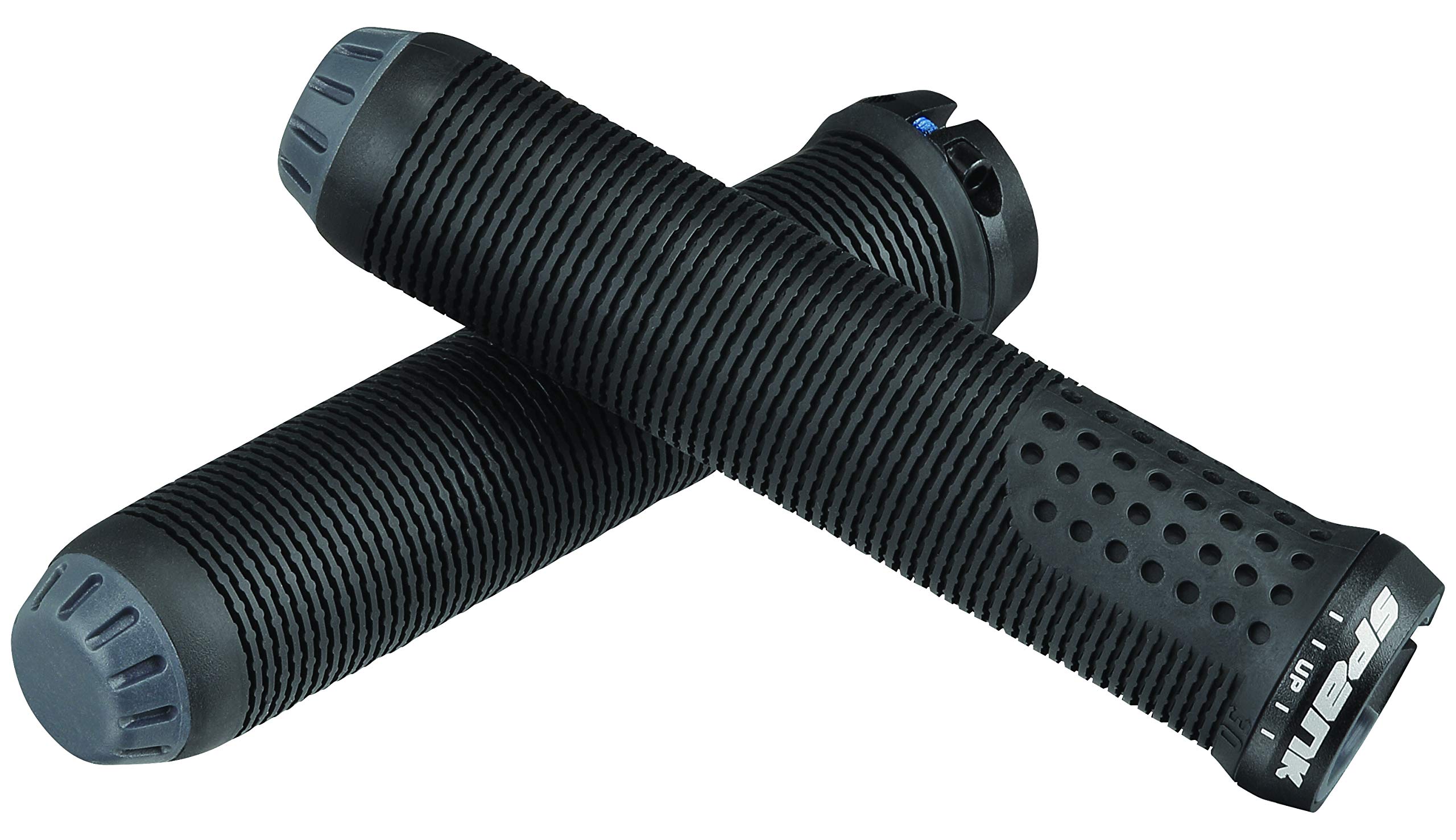 SpankSpike Grip, Single Lock Grip, Low Profile 30mm or 33mm Diameter, Tapered bar Ends, Spank 'Human Factor' Grip Pattern