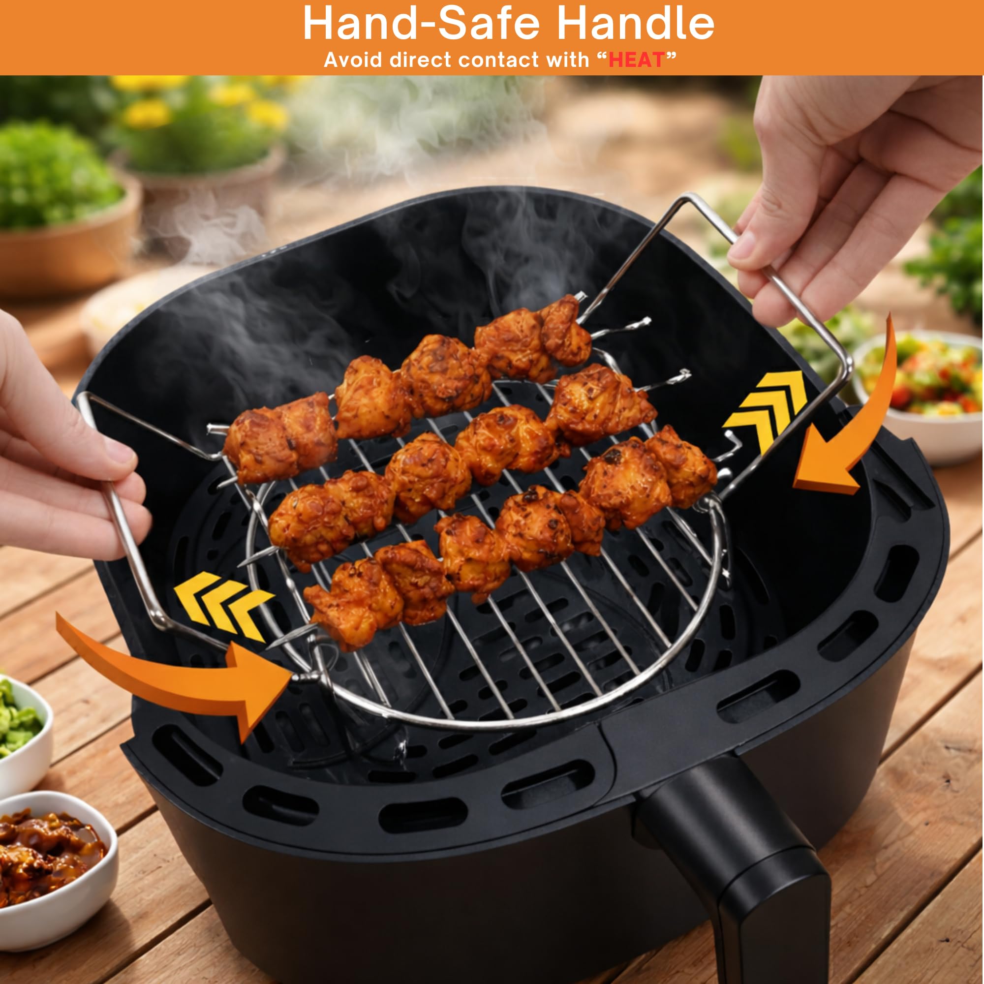Yumun 7" Grill Stand - Air Fryer & Oven Rack -5 Yumun 7" Grill Stand - Air Fryer & Oven Rack -5