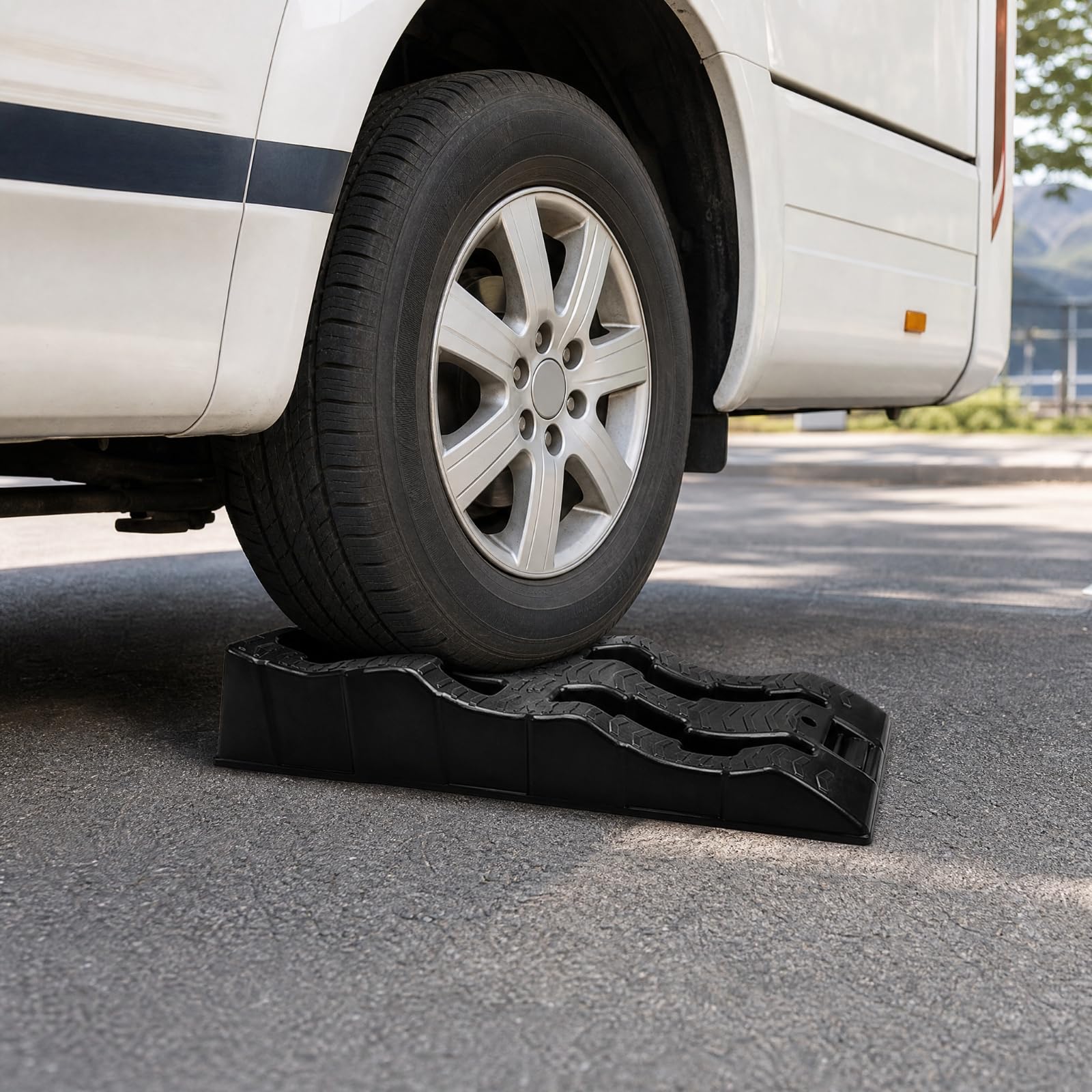 Generic Rampa a Gradini in Plastica PP Rigido Rampa di Sollevamento Auto a 3 Livelli per Ingresso