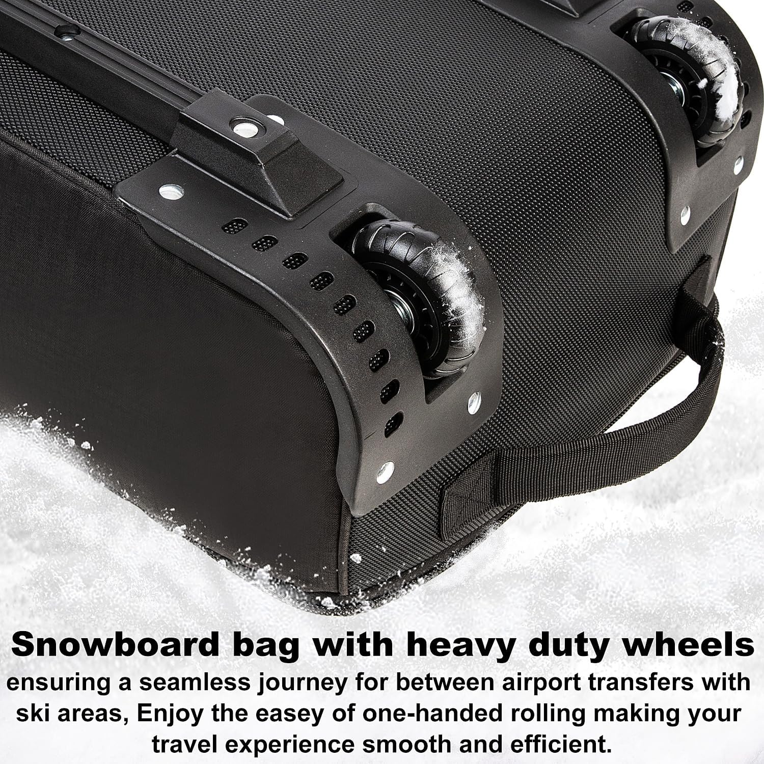 Snowboard Bag with Wheels, Padded Roller Snowboard Bag for Single Snowboard and Snowboard Boots,Available Length in 160cm and 170cm.