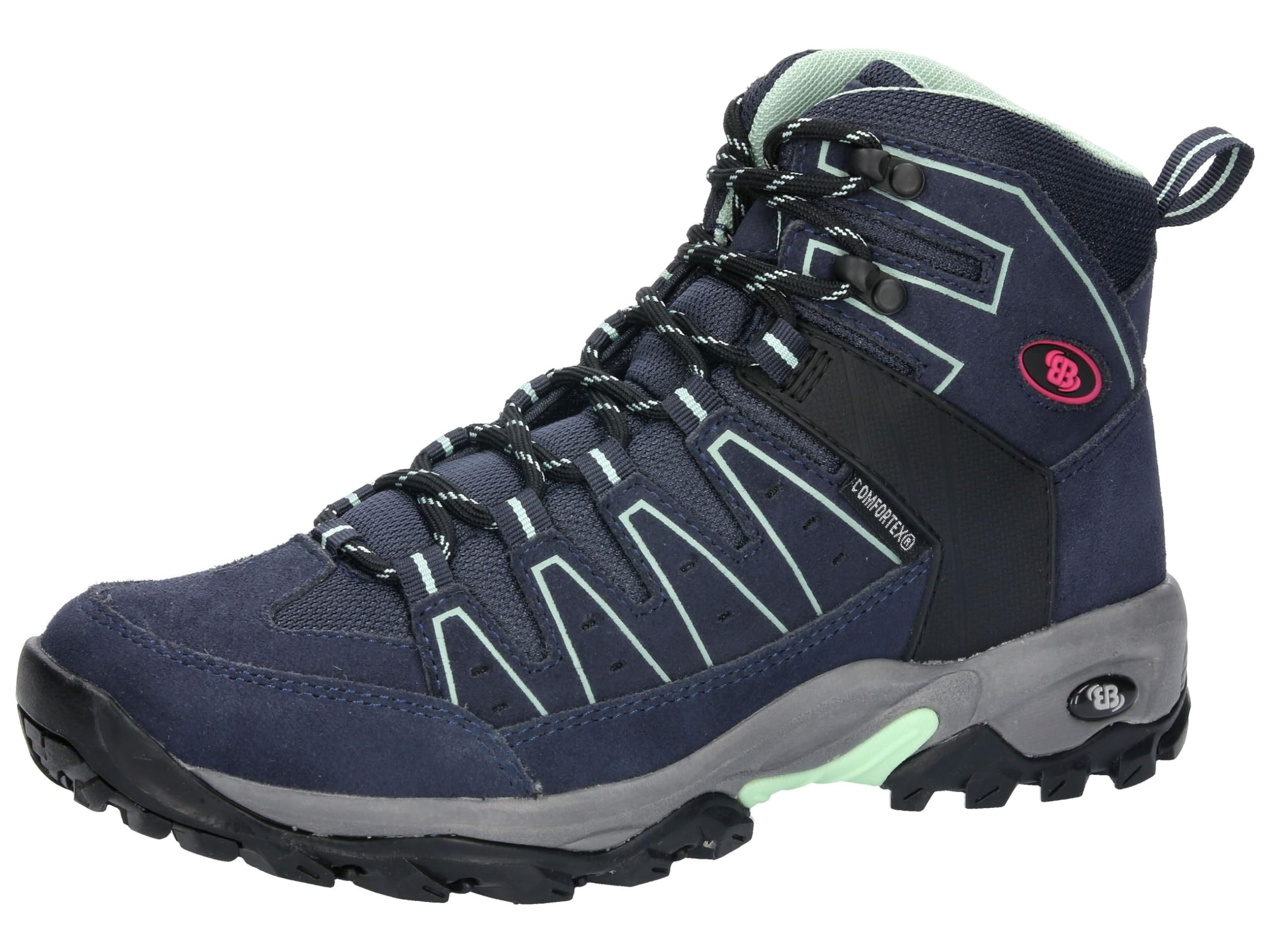 Brütting Unisex Mount Pinos High Trekking Boots, Navy/Turquoise/Pink, 38 EU, Navy Turquoise Pink, 6 UK