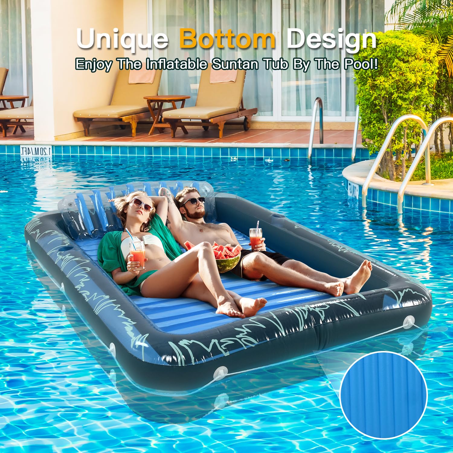 Snapklik.com : Sunrio Inflatable Tanning Pool Lounger Float For Adults ...