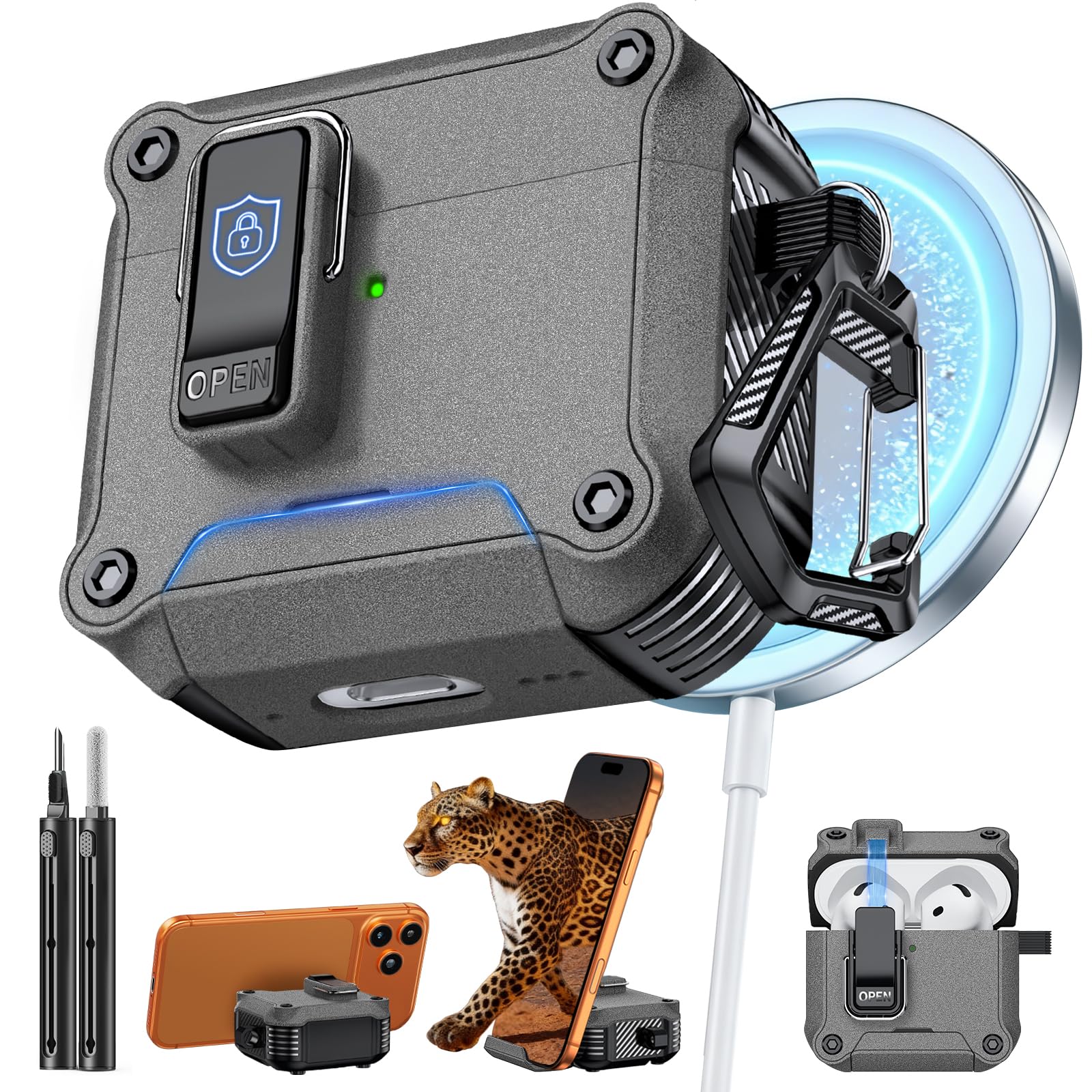 Inesore for AirPods 4 Case with Secure Lock (Stone)