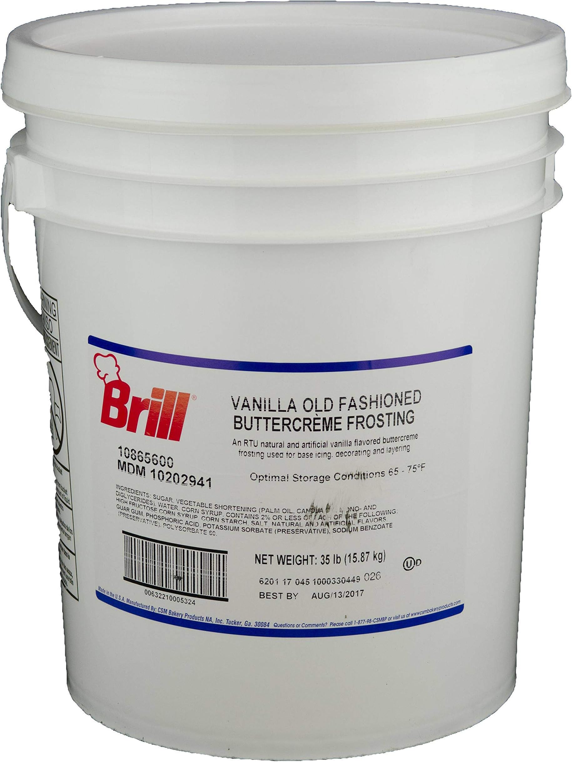 Brill Vanilla Old Fashioned Buttercreme Icing, 35 Pound -- 1 each.