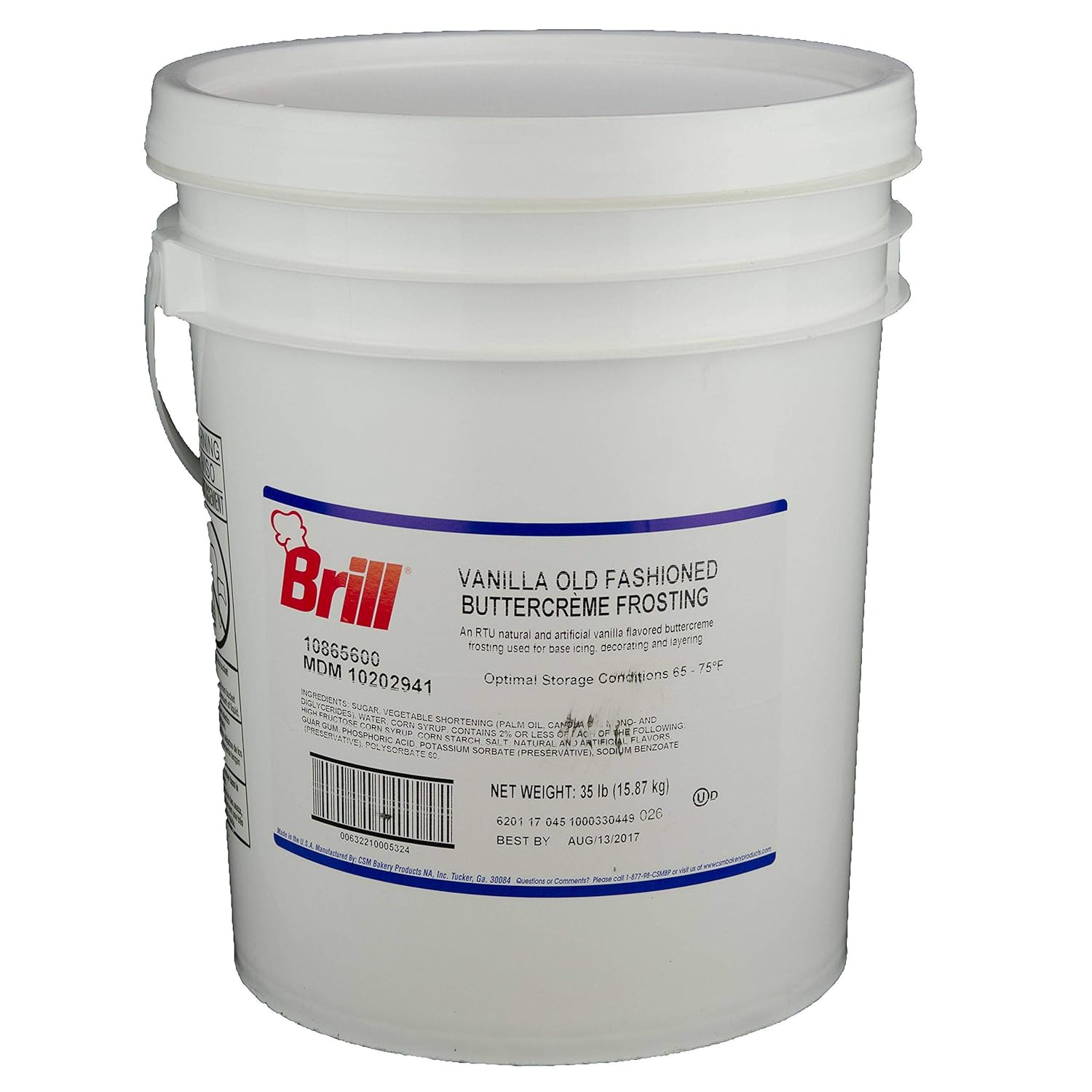 Brill Vanilla Old Fashioned Buttercreme Icing, 35 Pound -- 1 each.