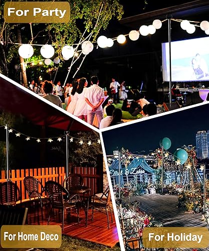 Miniatura 7 de Derkniel Soporte de poste de luz para exteriores de 10 pies para suelo duro, poste de luz de globo ajustable para colgar al aire libre, decoración