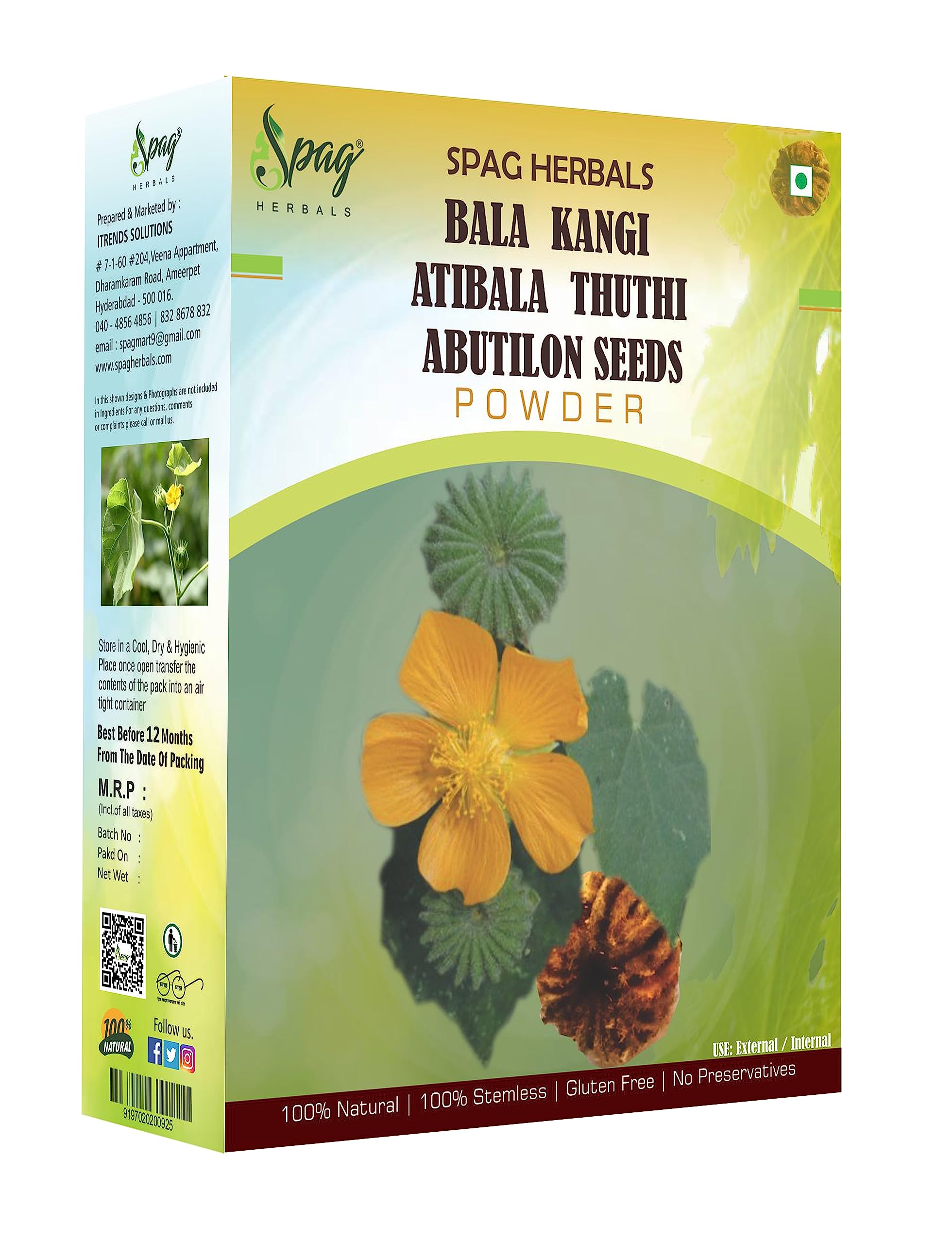 Spag Herbals Atibala bala kangi abutilon thuthi indian mallow duvvena seeds LEAVES powder 1KG (B0C14PCSRF) Amazon Price History, Amazon Price Tracker