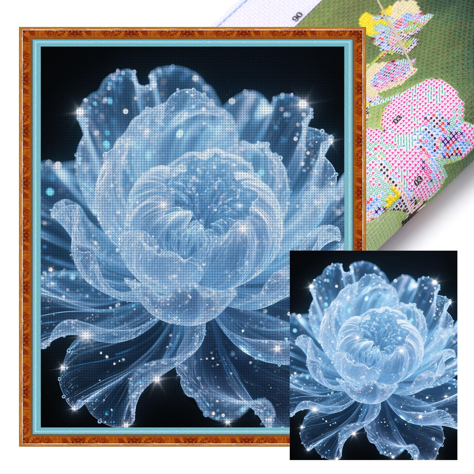 Poetrydraw Luminara Full 11Ct Diy Stamped Cross Stitch Kits Embroidery Needlepoint Starter Kits 40X50cm For Beginners Adults Home Decor (Luminara)