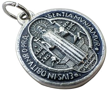 Medaglia Di San Benedetto In Argento 48 Mm Con Anello - Per Prete, Esorcismo O Devozione Personale