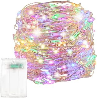 Fairy Christmas LED String Light Battery Operated, 10M / 100LED Colourful Waterproof 3XAA Battery Case, Indoor Outdoor Lig...