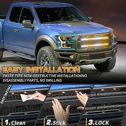 Miniatura 5 de XRIDONSEN 2 tiras de luces estroboscópicas de 24 pulgadas para parrilla de camión, 288 luces LED de emergencia para puerta traseraventana