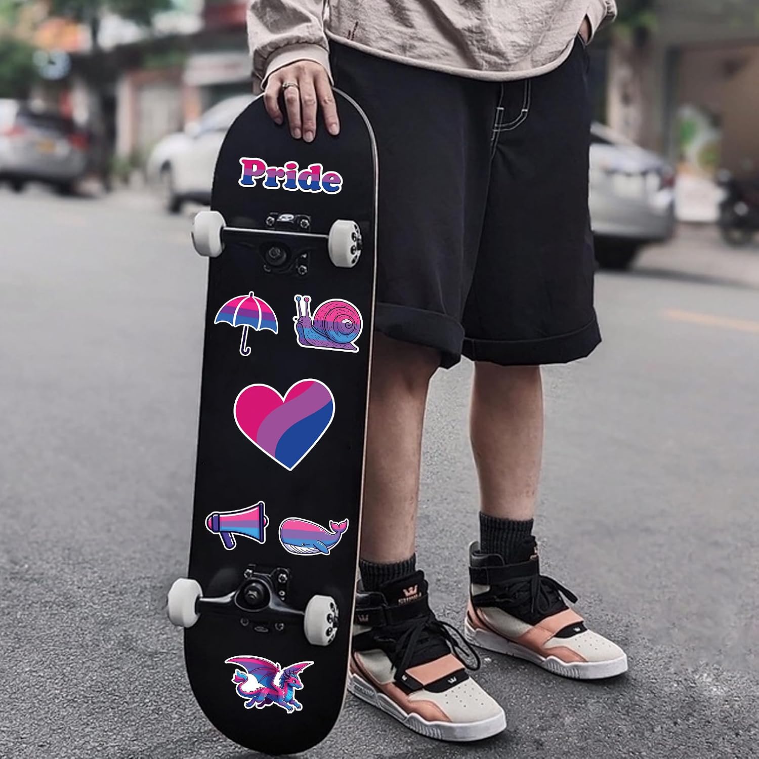 Pack 50 PCS Bisexual Pride Stickers LGBT Bi Theme Waterproof Sticker Small Vinyl Decals Decor Water Bottles Laptop Phone Cup Scrapbooking Luggage Gifts Birthday for Teens Adults image 4