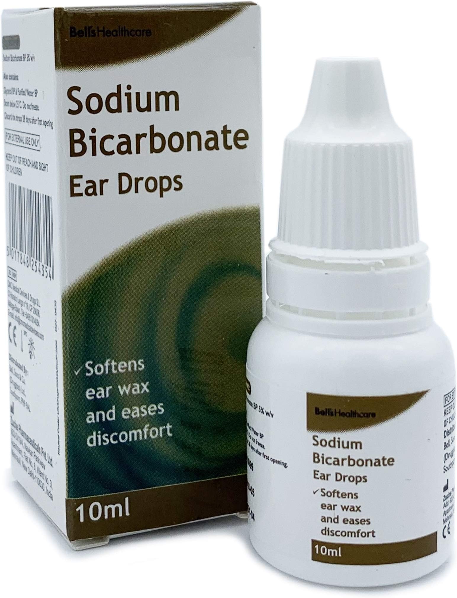 Sodium Bicarbonate 10ml Ear Drops Softens Ear Wax and Eases Discomfort