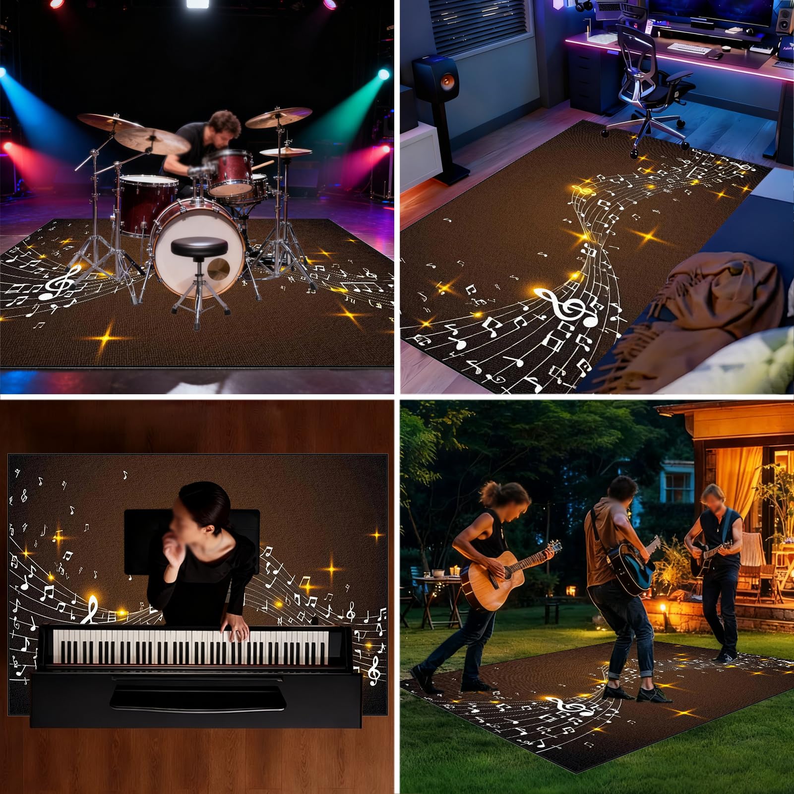180 x 140 cm, dywan perkusyjny, dywan do perkusji, izolacja akustyczna, profesjonalny elektroniczny zestaw do perkusji jazzowej, perkusji basowej, werbla i innych instrumentów