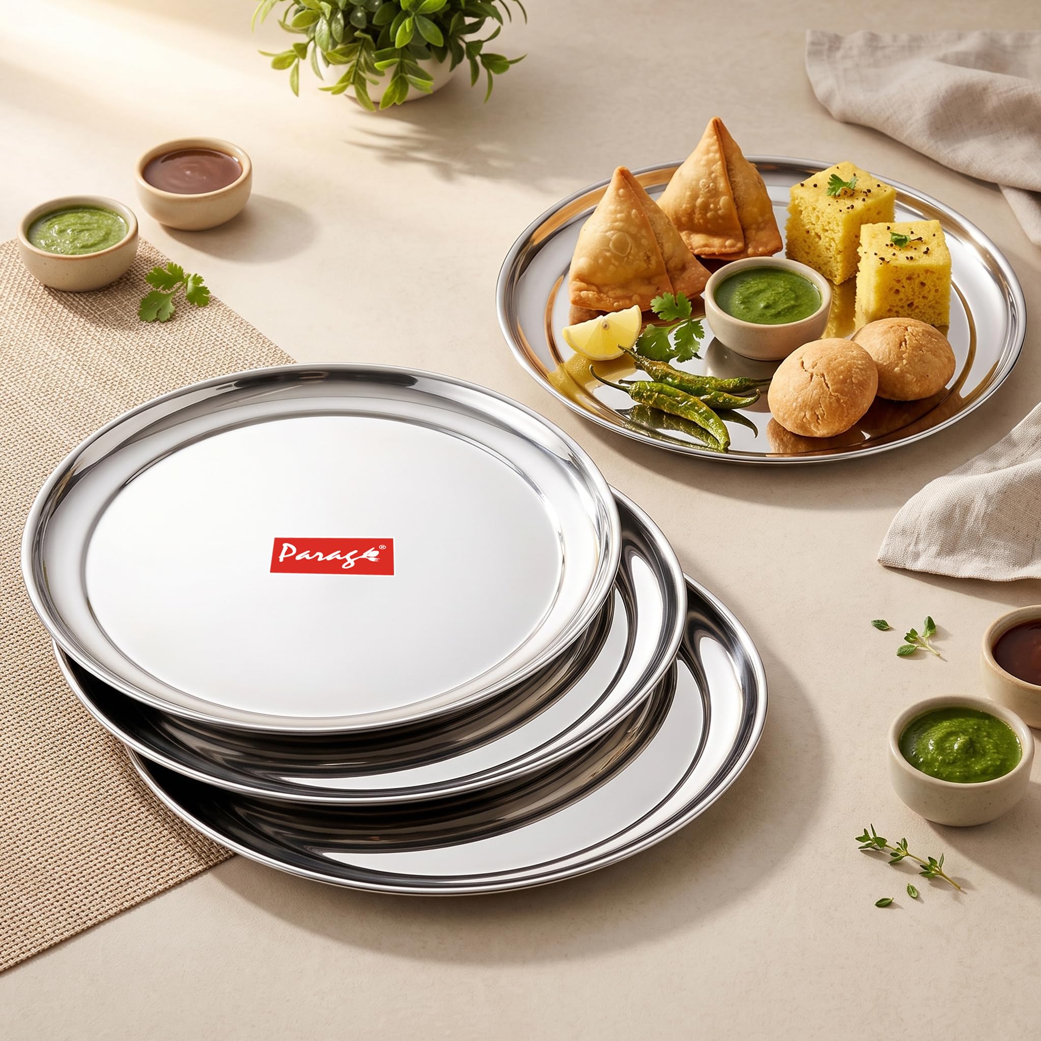 Parage Stainless Steel Plates - Set of 3 -7