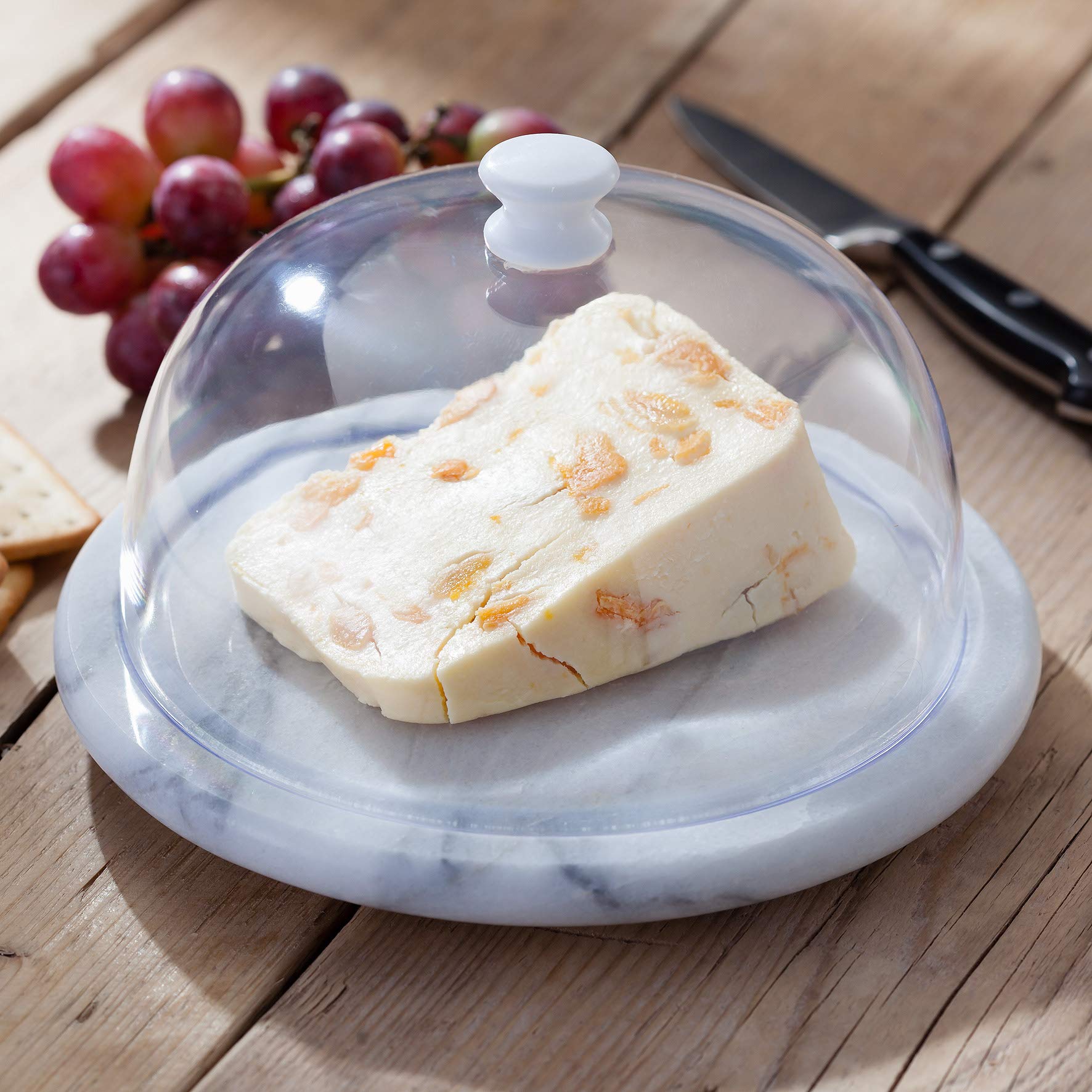 Judge Plateau à Fromage en marbre avec dôme Transparent Diamètre 19 cm