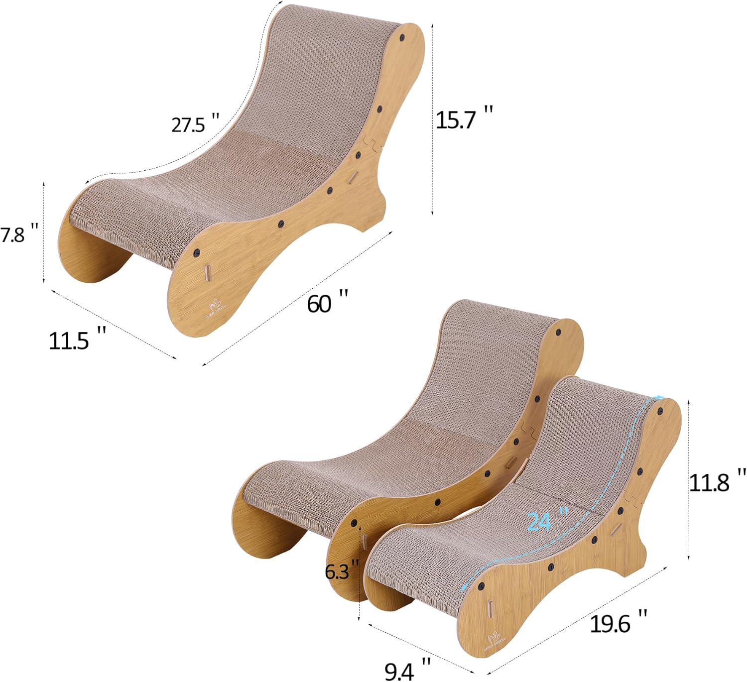 review Elevated Cardboard Cat Bed, Cat Scratcher Sofa Couch 100% Recycled Paper Cat Scratchers for Indoor Cats - Cat Scratcher Lounge, Cat Scratch Pad - Cardboard Cat Bed (Medium)