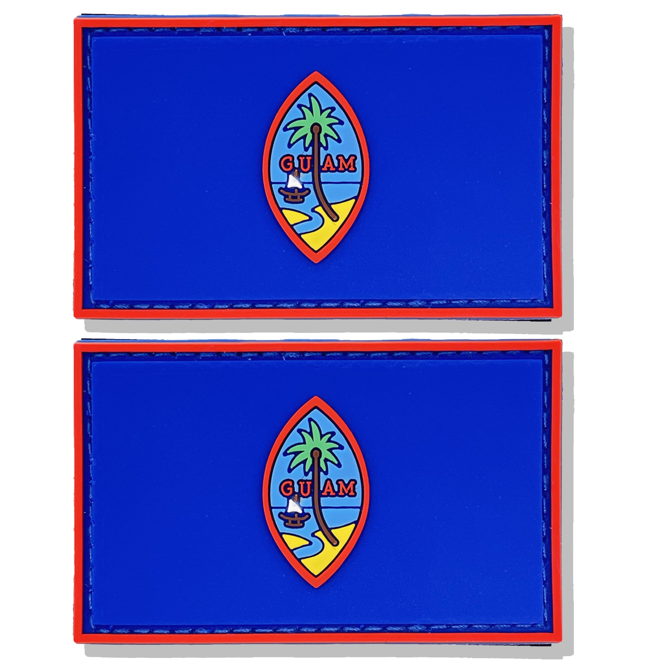 stidsds 2 Pack Guam Flag Patch Guamanian Military Tactical Patch Guam Flags PVC Hook and Loop Fastener Patches for Clothes Hat Backpacks Pride Decorations