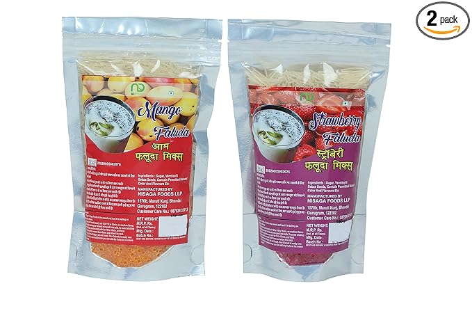 NutriDelight Mango & Strawberry Faluda Mix (Pack of 2), 180gm Each Pack