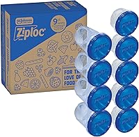 Ziploc Twist 'n Loc Leakproof Food Storage Containers Variety Pack, 9 Count - BPA-Free, Stackable Meal Prep