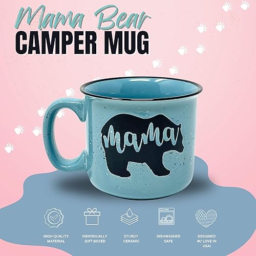 Vista 46 de Mama Bear & Papa Bear 15 oz Coffee Mug Set - Cute Coffee Cup Gift Set for Men and Women - Unique Fun Gifts for Couples, Parents, Grandparents for