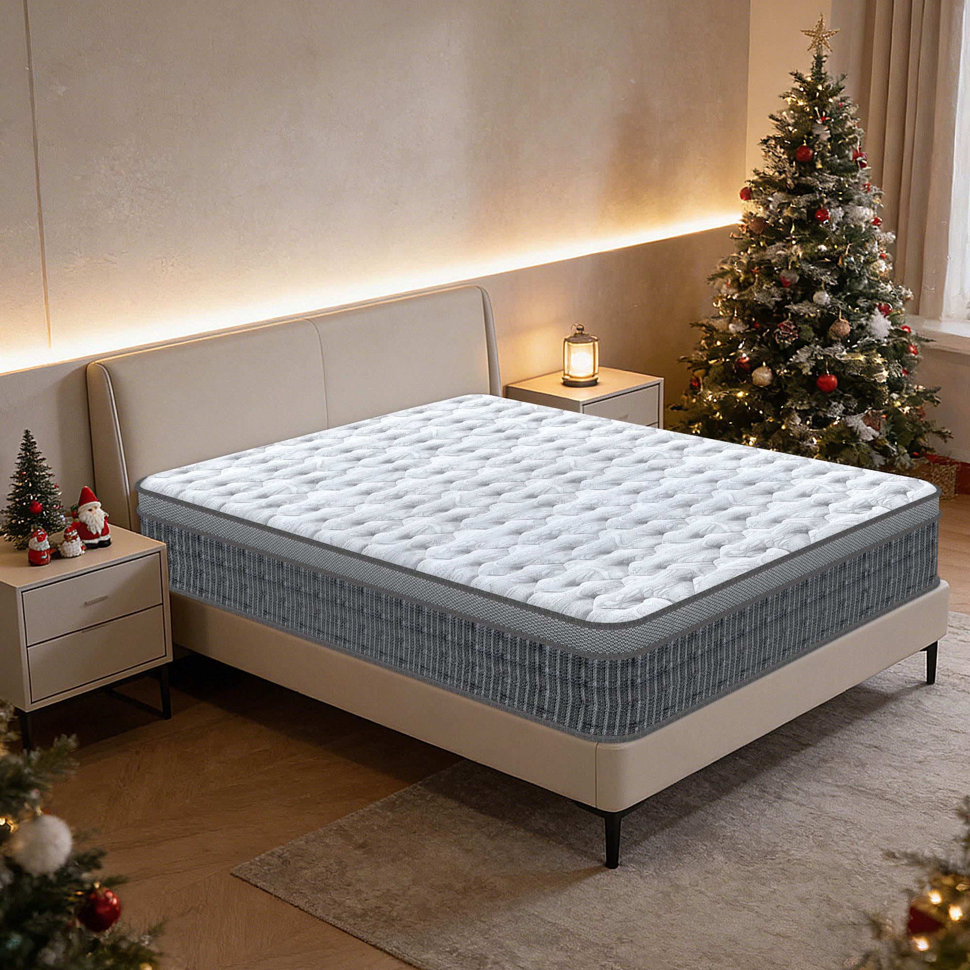 YIDATONG King Mattress,5FT 150x200x28 cm Gel Memory Foam Pocket Sprung Mattresses with Breathable Soft Fabric for Cool Sleep, Mattresses King for Pressure Relief, Medium Firm Mattress in a Box