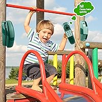 Vista 3 de Swingset - Juguetes para teléfono con llave numérica para niños, parque infantil, casa del árbol, accesorios de gimnasio en la selva (verde)
