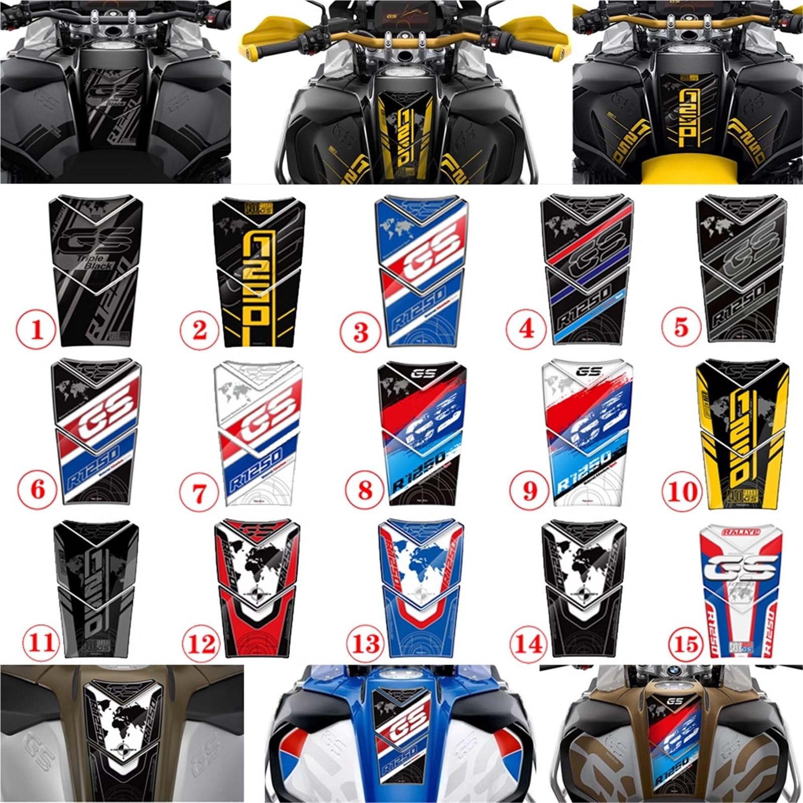 Dla BMW R 1250 GS ADV R1250GS Adventure 19-20 Naklejki Na Zbiornik Paliwa Motocykla 3D Naklejka Zbiornik Protector(B)