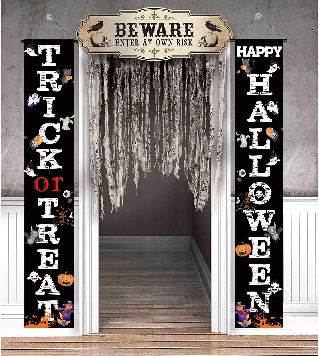 Greatest Product Happy Halloween Trick OR Treat Hanging Banner Porch Sign Pumpkin Ghouls Bat Cat Pattern Backdrop Flag for Indoor Outdoor Wall Door Decoration Happy Halloween Party Decorations 72x12 Black Friday - 50% OFF Happy Halloween Trick OR Treat Hanging Banner Porch Sign Pumpkin Ghouls Bat Cat Pattern Backdrop Flag for Indoor Outdoor Wall Door Decoration Happy Halloween Party Decorations 72x12