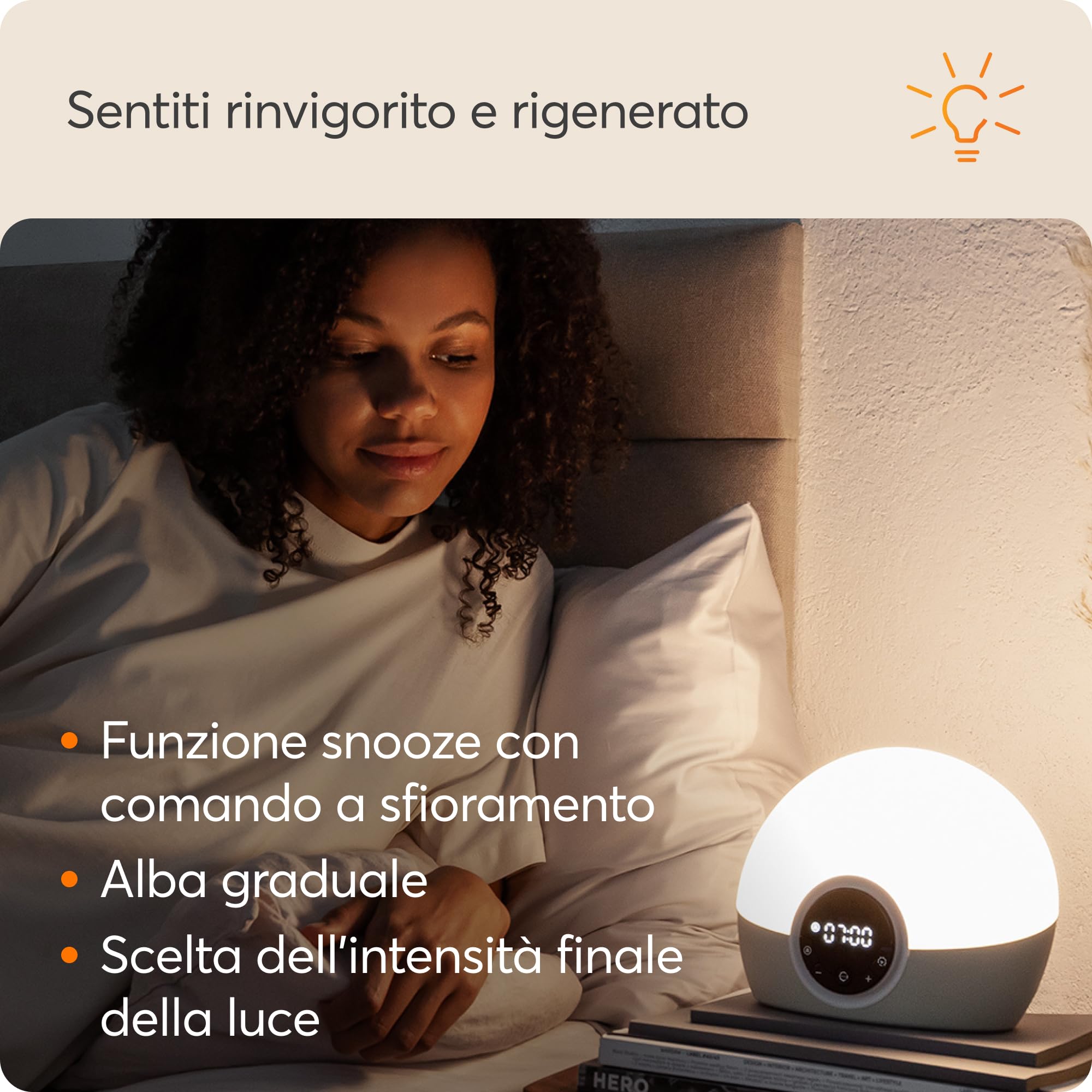 Lumie Bodyclock Spark 100 – Sveglia con luce tramonto — immagine 10 di 16