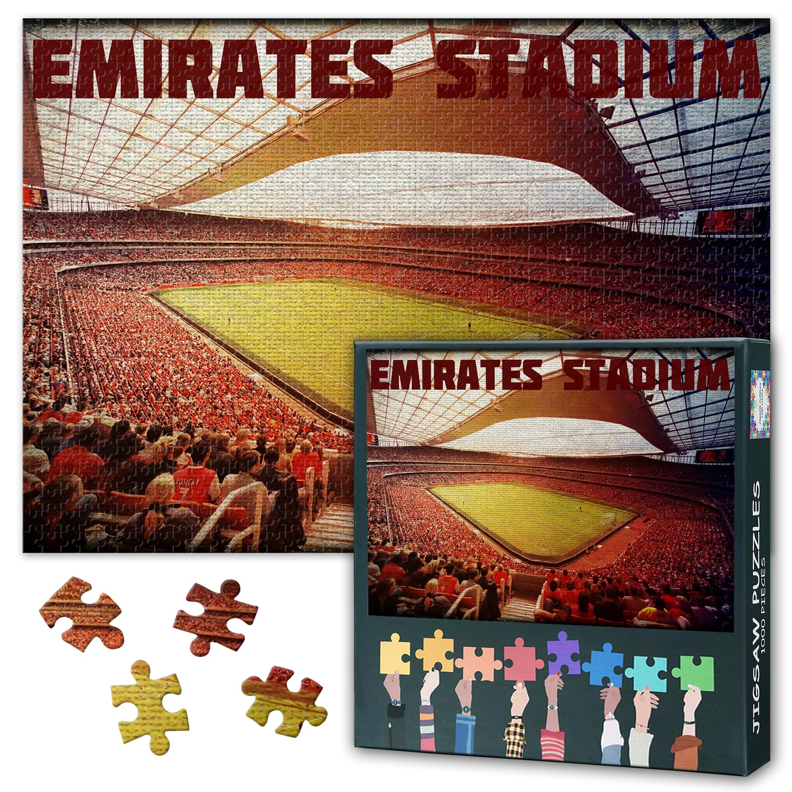 1000-Piece Jigsaw Puzzle for Adults - Emirates Stadium Teams Painting Challenging Wall Decor for Home Bedroom Decor 50x70cm