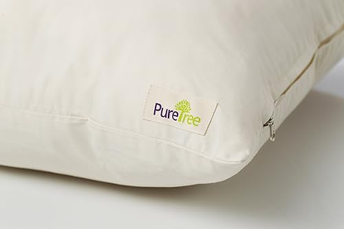 Miniatura 3 de PureTree Almohada de látex orgánico triturado  Fundas de almohada de látex natural orgánico USDA GOTS de algodón orgánico con cremallera (Queen 1