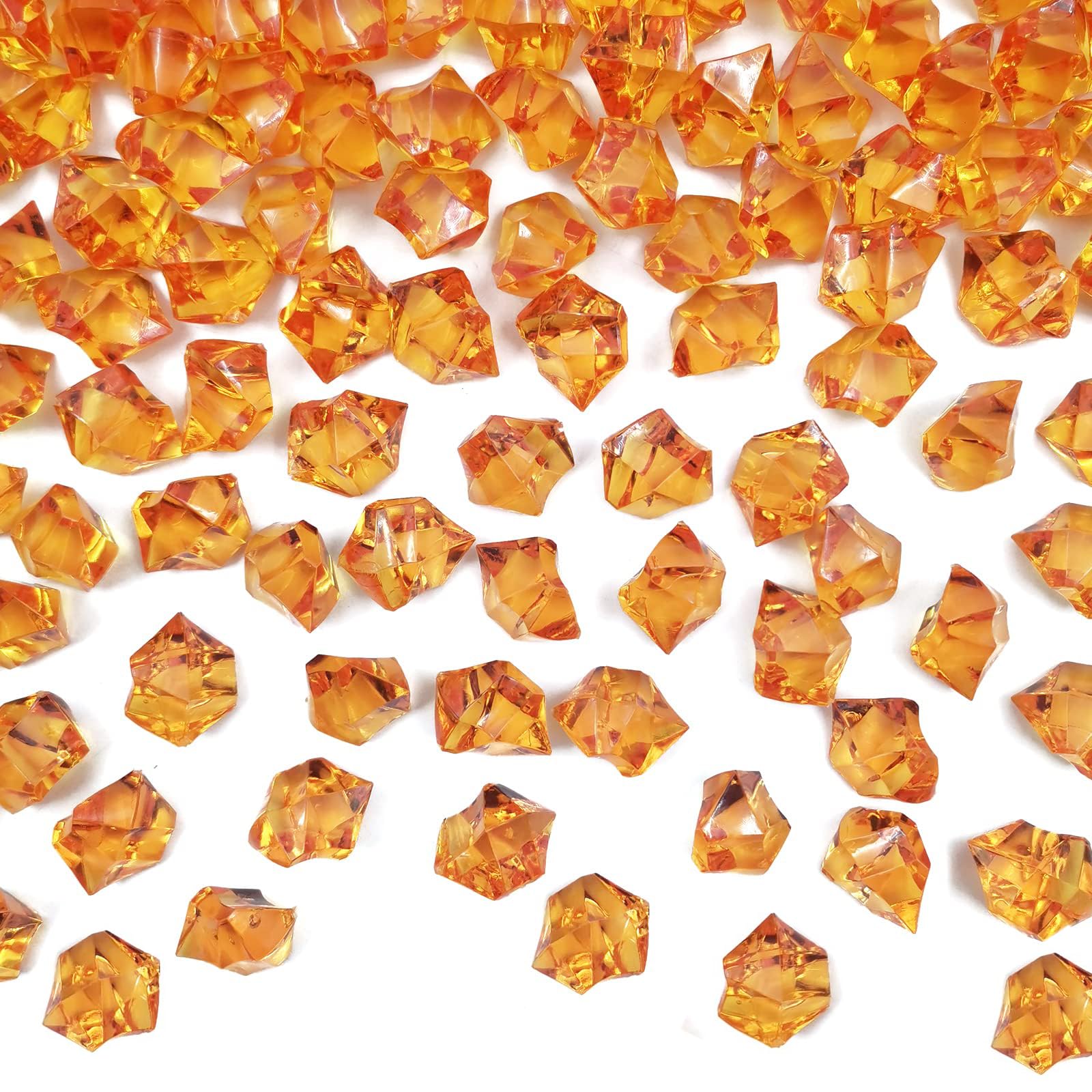 Cubitos de hielo triturados falsos LYFJXX color naranja para jarrones de boda 150 uds