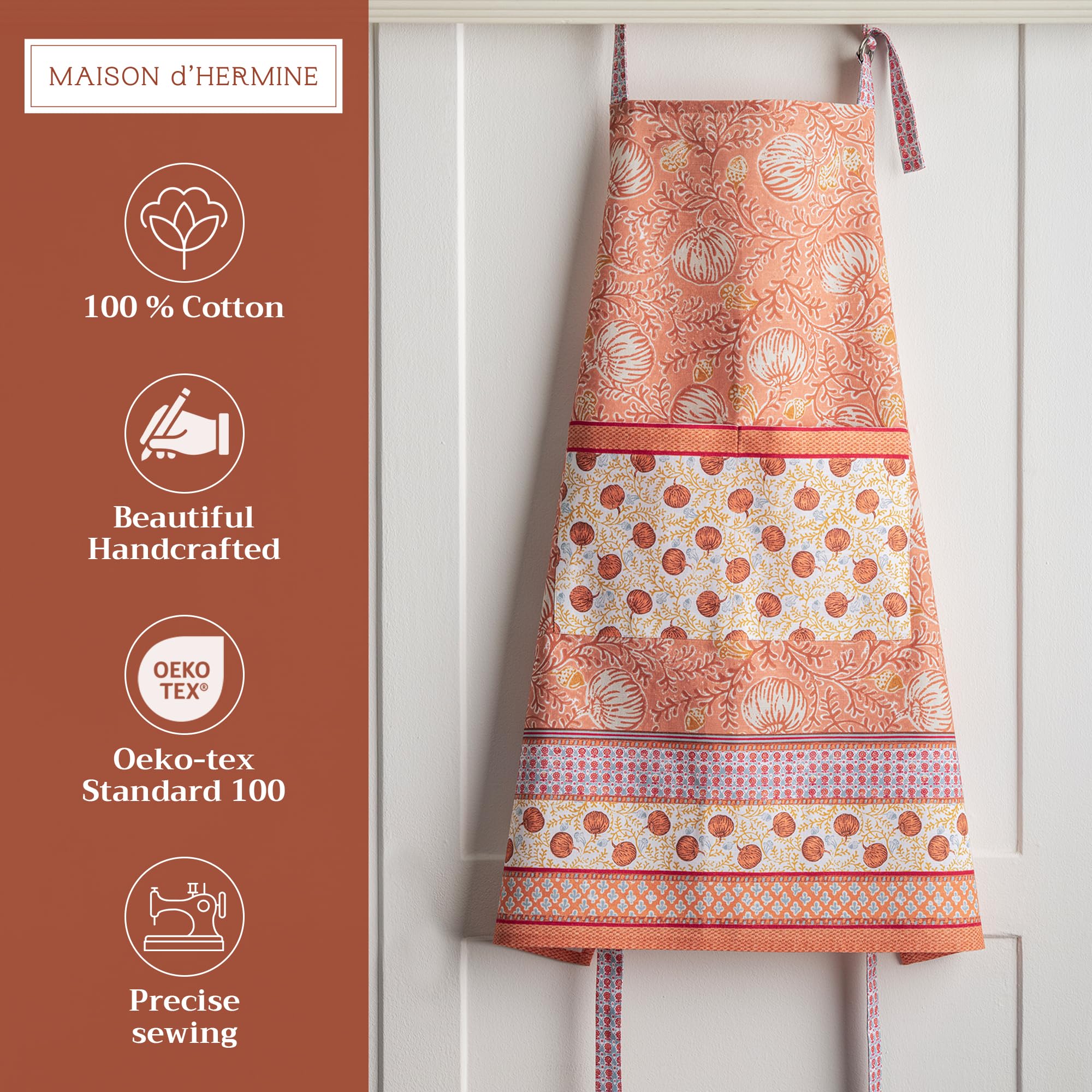 Maison d' Hermine 100% Cotton Apron for women with Pocket Kitchen Chef Autumn Apron for Men Cooking Gardening Server Waitress Maid - Image 2