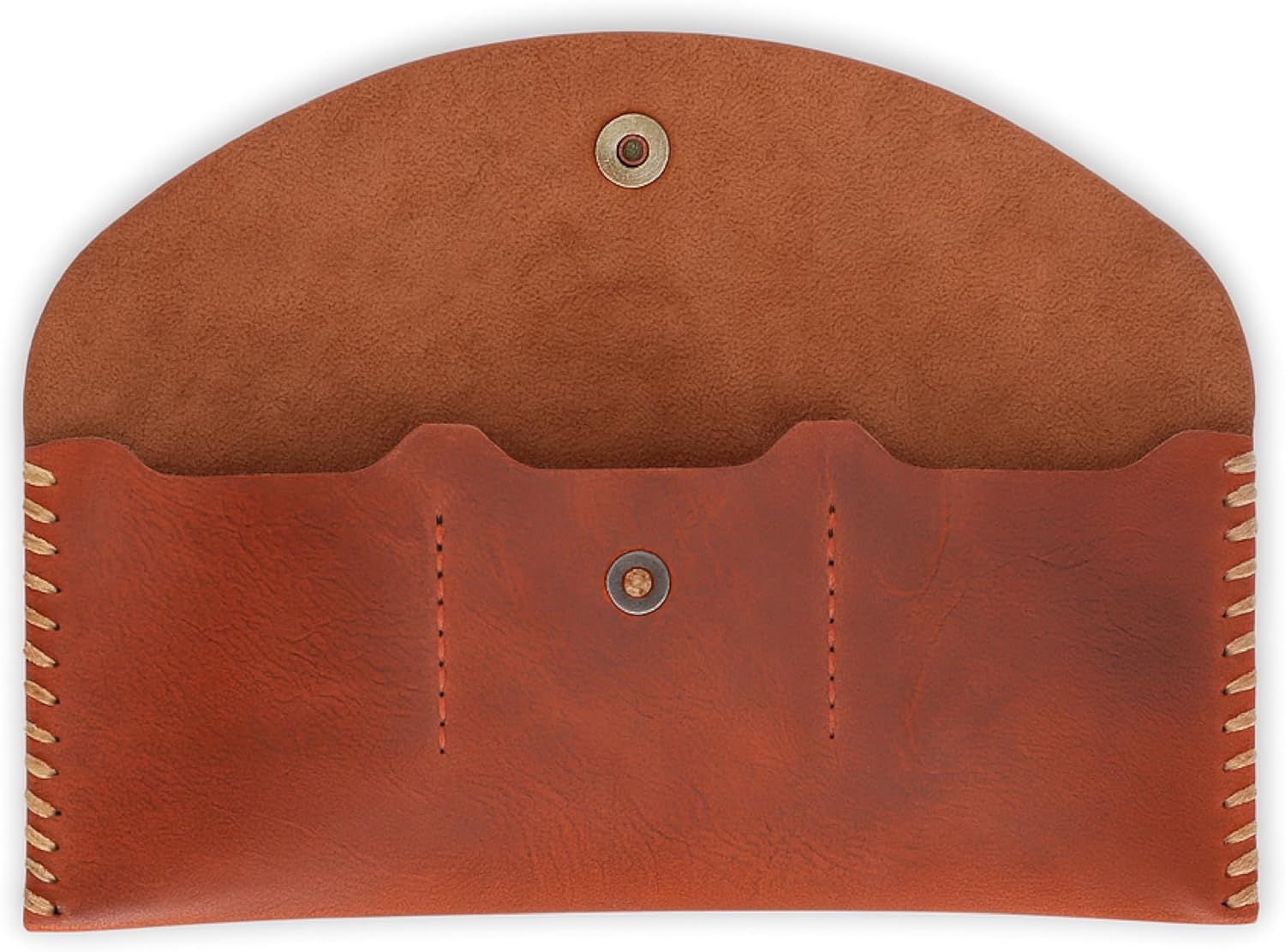 Genuine Leather Currency Pouch for Men & Women – Travel Money Organizer with 3 Card Slots | Handmade Leather Cash Wallet & Dollar Bill Holder – Slim Travel Money Bag