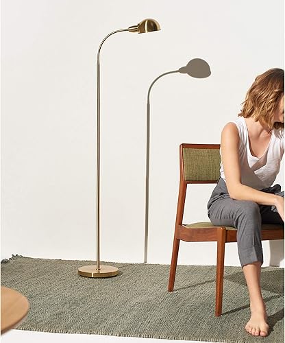 Miniatura 7 de Brightech Regent - Lámpara de pie LED luz de poste de esquina independiente con cuello de cisne ajustable lámpara delgada alta y brillante para