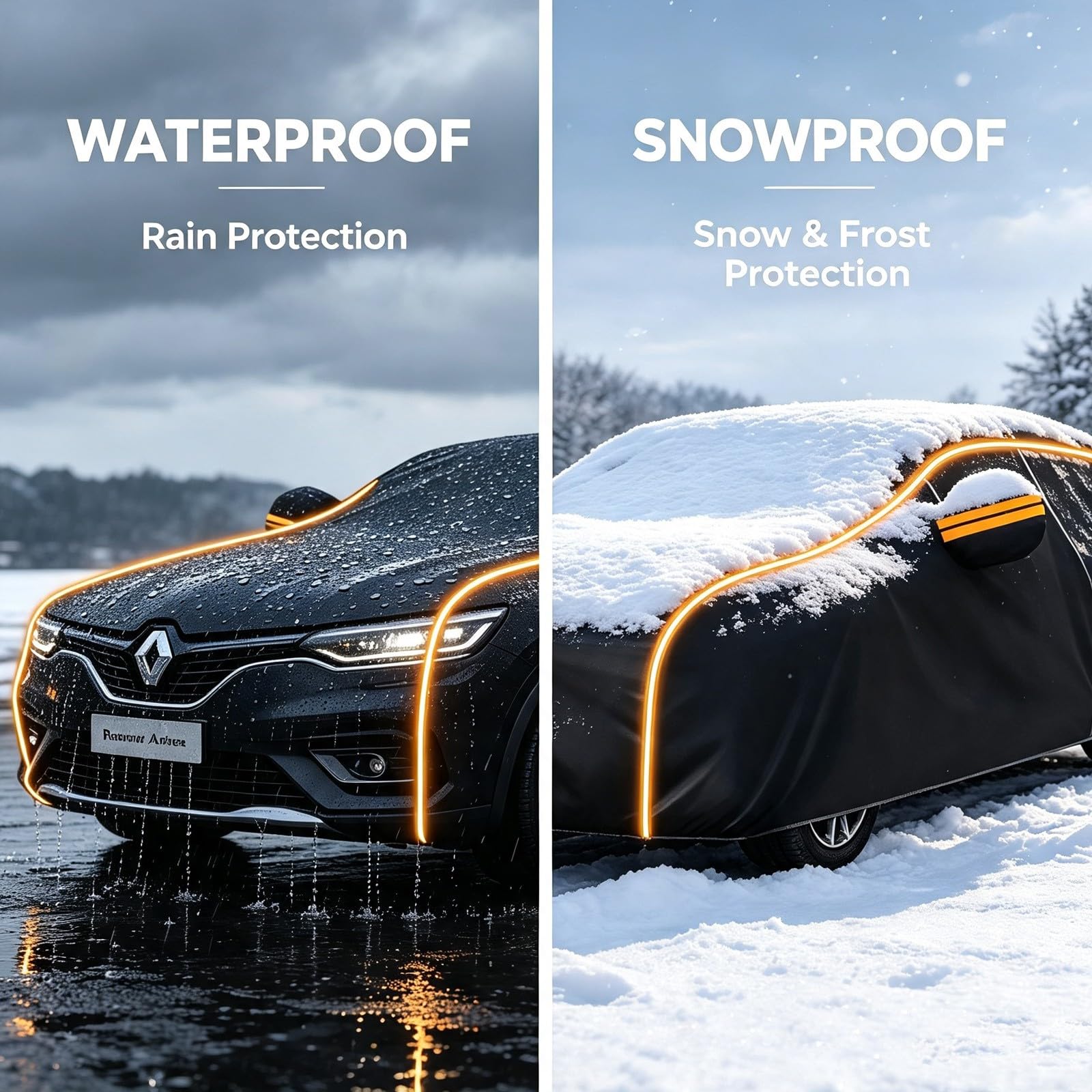 Hagelschutzplane Auto fürRenaultMegane 4 RS 2016-2022,Ganzjahres-Rundumschutz-Autohülle – Schutz vor Hagel, Regen, Schnee und Wind,XJ7593