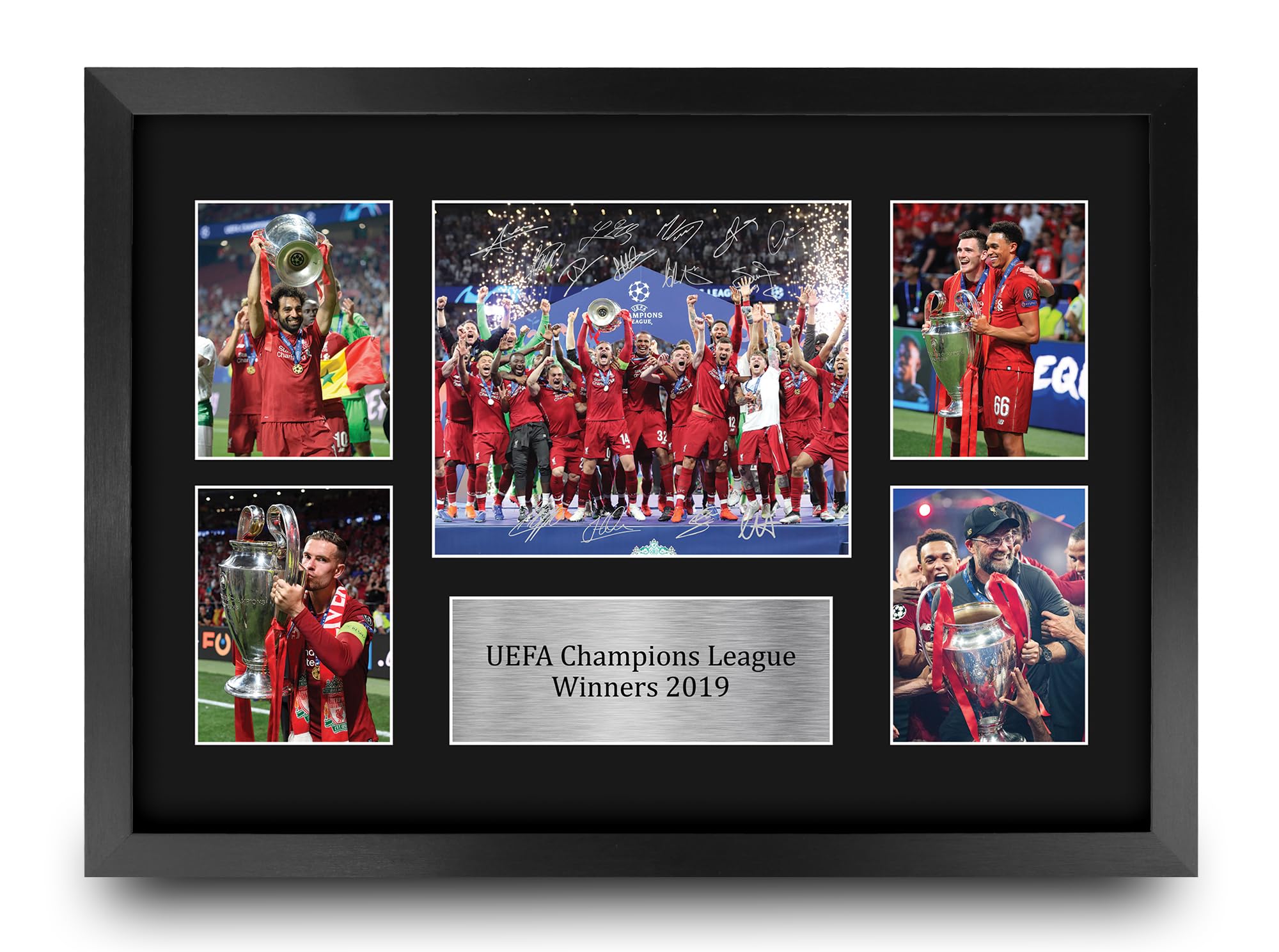 HWC Trading 2019 Champions League Winners Printed Memorabilia Signed Autograph Photograph Display for Football Fans and Supporters - A3 Framed