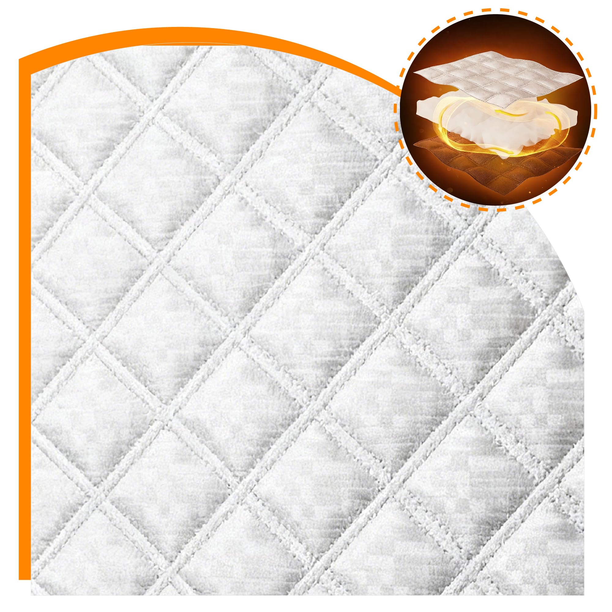 Fensterisolierungsset 128 x 440 cm Oxford Gewebe Dick Baumwollfüllung Kälteschutzfolie Fenster Einfache Montage Ohne Bohren für Balkontür Terrassentür, Silber