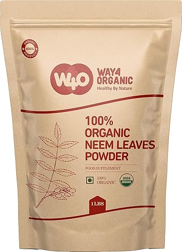 Polvo de neem orgánico 16 onzas 1 libra Certificado orgánico USDA Sin conservantes y todo natural - HerbsIndia