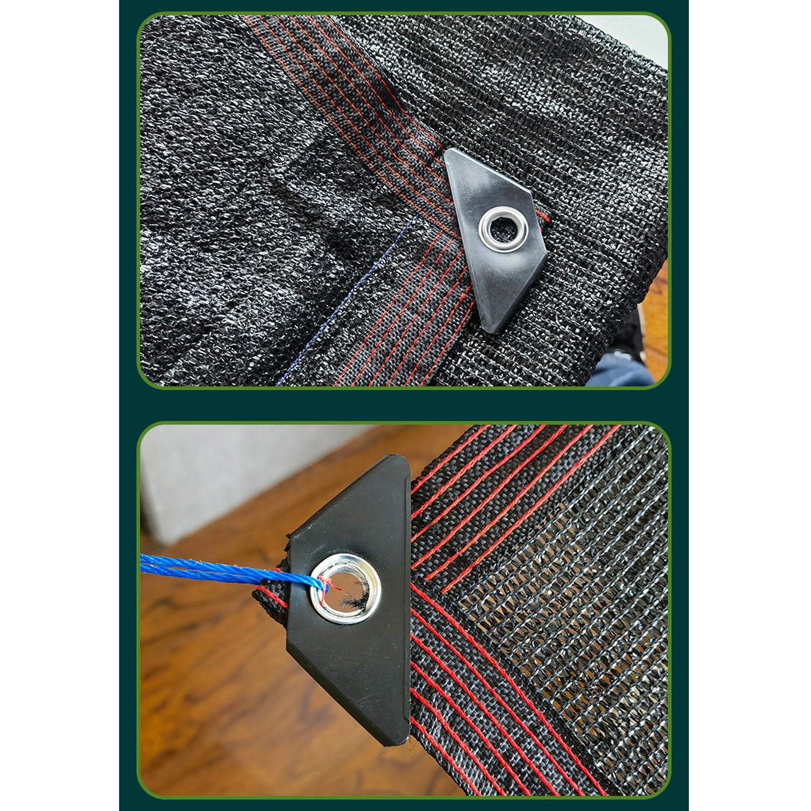 Telo parasole nero con occhielli per copertura serra da giardino, 7 x 7,5 m