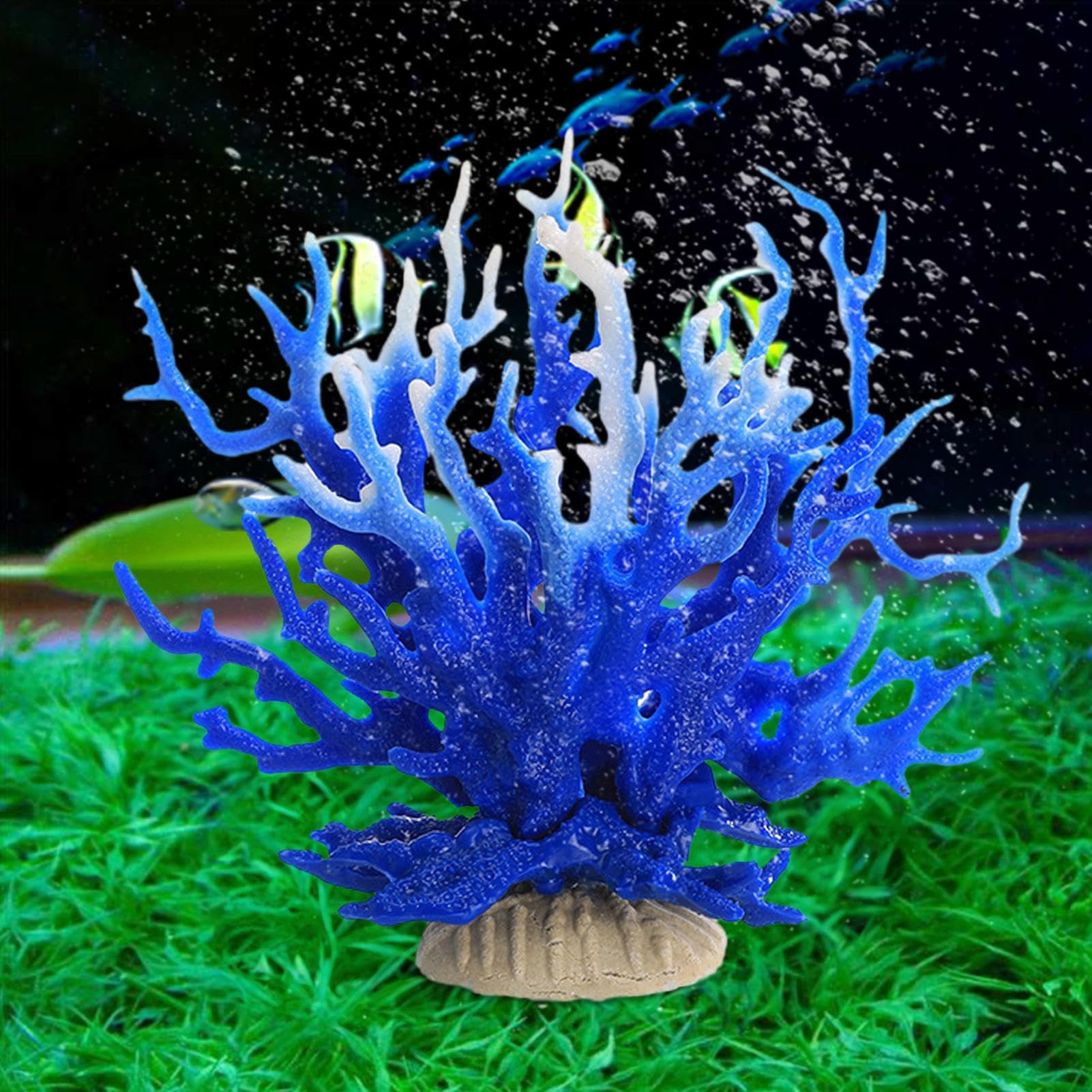 Decorazione Per Acquario In Resina - Corallo Blu Marino, Pianta Artificiale Realistica - Foto 8