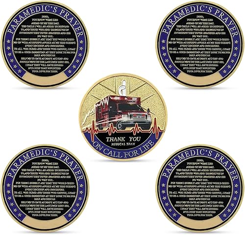 Moneda de desafío de oración para paramédicos EMS de 5 piezas