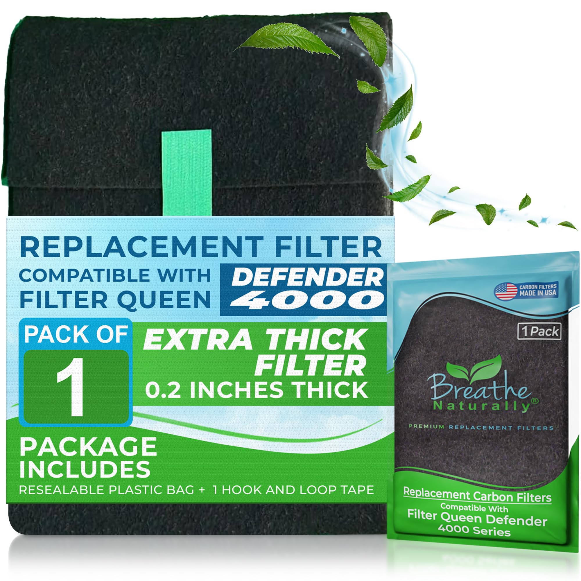 Breathe NaturallyReplacement Filters Compatible with Filter Queen Defender 4000 Series Air Purifier - HEPA Filter - Carbon Activated Prefilters -35.5"x7.25" (Pack of 1, Carbon Prefilter)