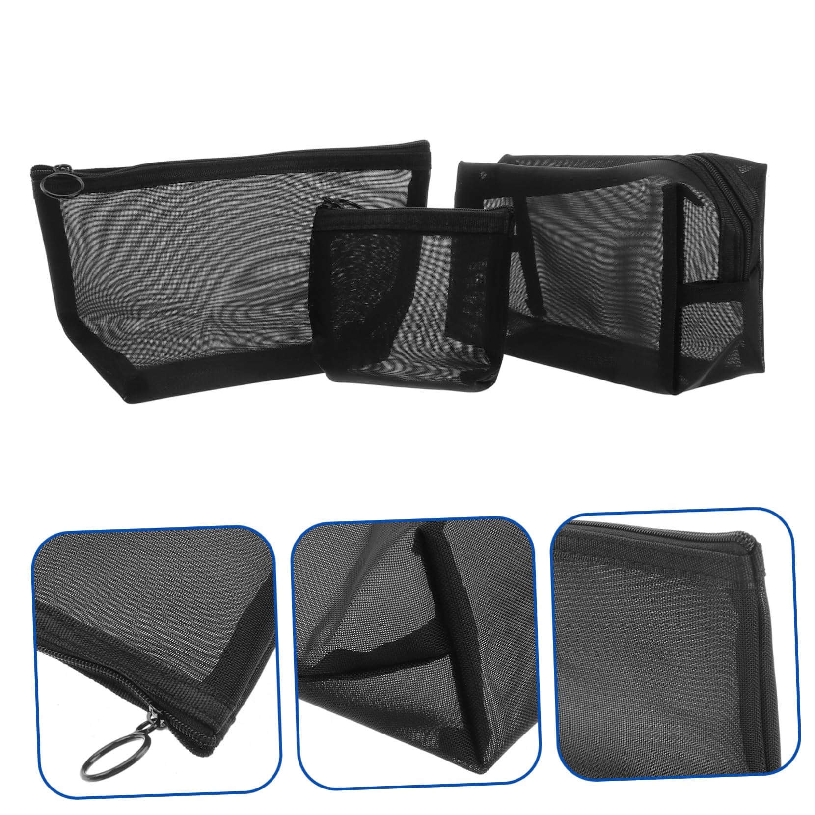 Mipcase 9pezzi Borse Cosmetiche Rete Leggere e Resistenti Con Cerniera Di Organizer Da Viaggio Multifunzionali Per Accessori e Necessità Personali