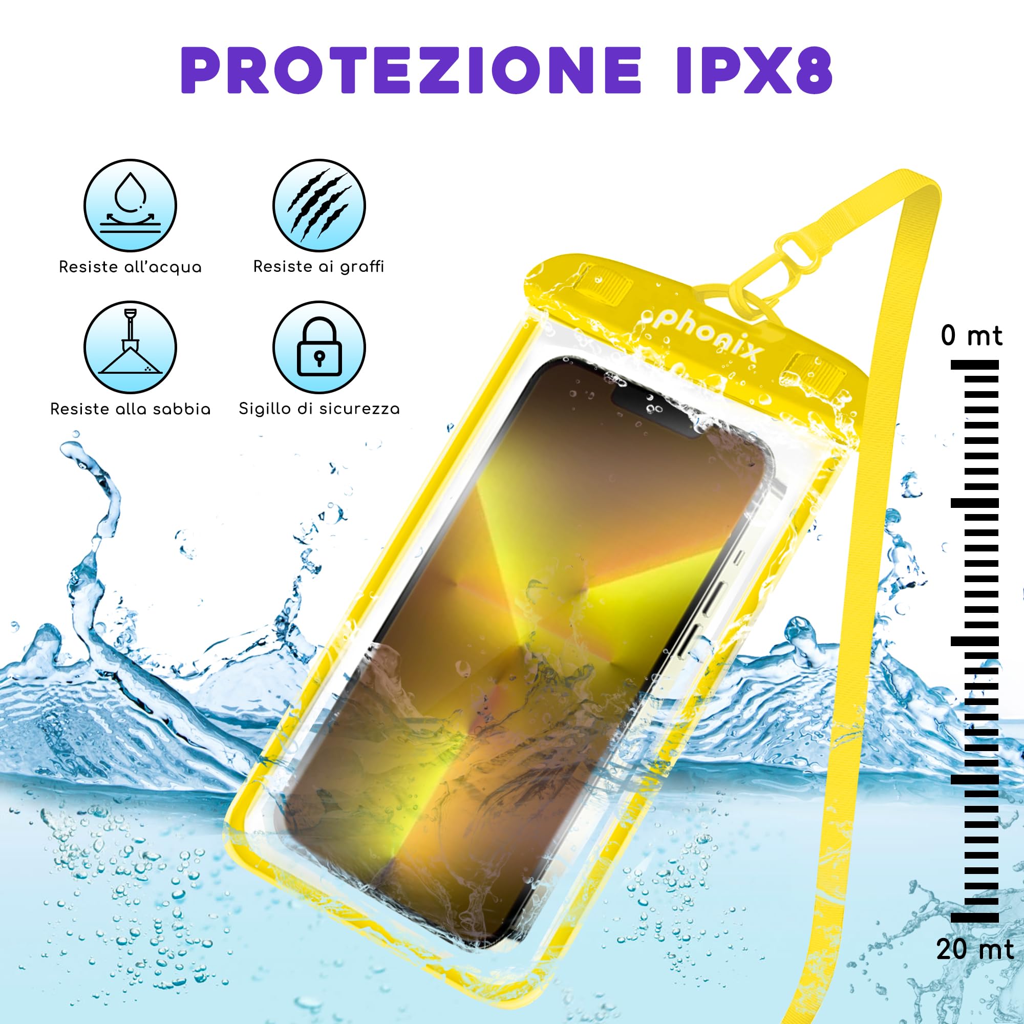 3 Custodie Impermeabili IPX8 Per Smartphone - Fino A 30 Metri, Compatibili Con IPhone 15-11 - Foto 14